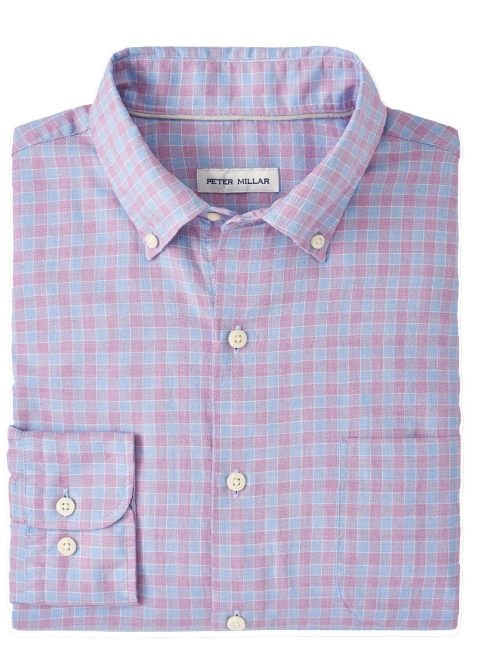 Peter Millar Men's Wild Berry Elmwood Cotton Sport Shirt Large